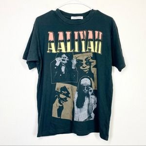 FREE PEOPLE NWOT Daydreamer Aaliyah Extra Smooth Weekend Band Tee Vintage Black